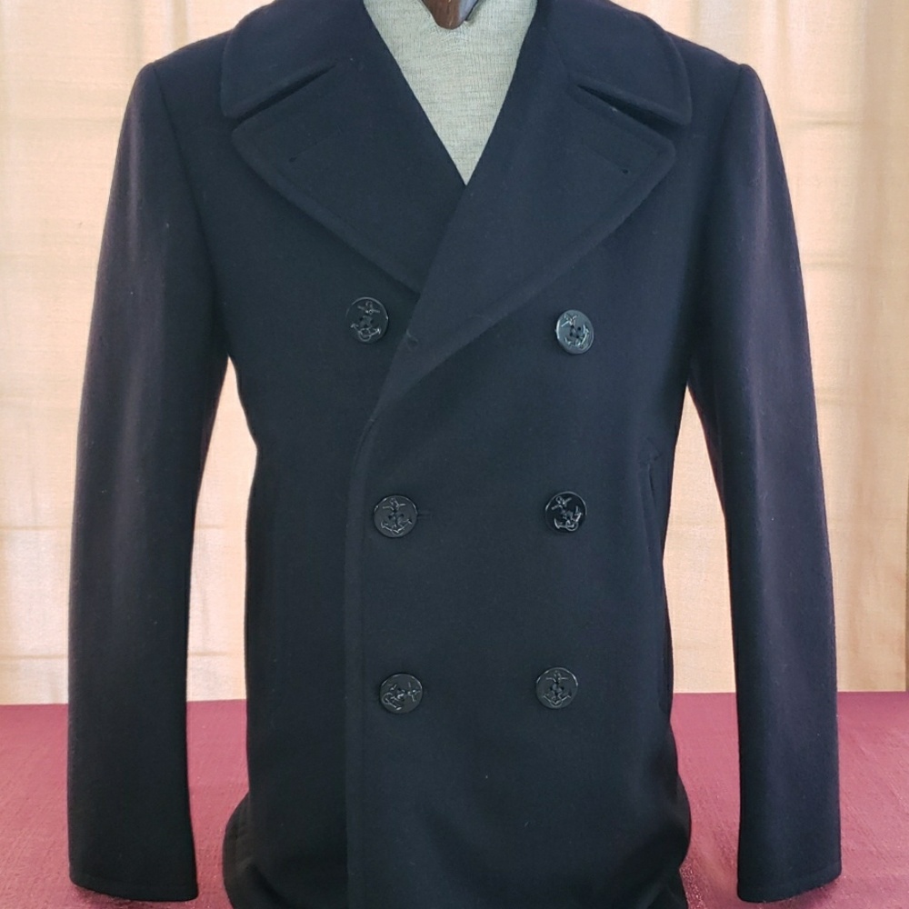 VINTAGE authentic wool melton peacoat size 38R